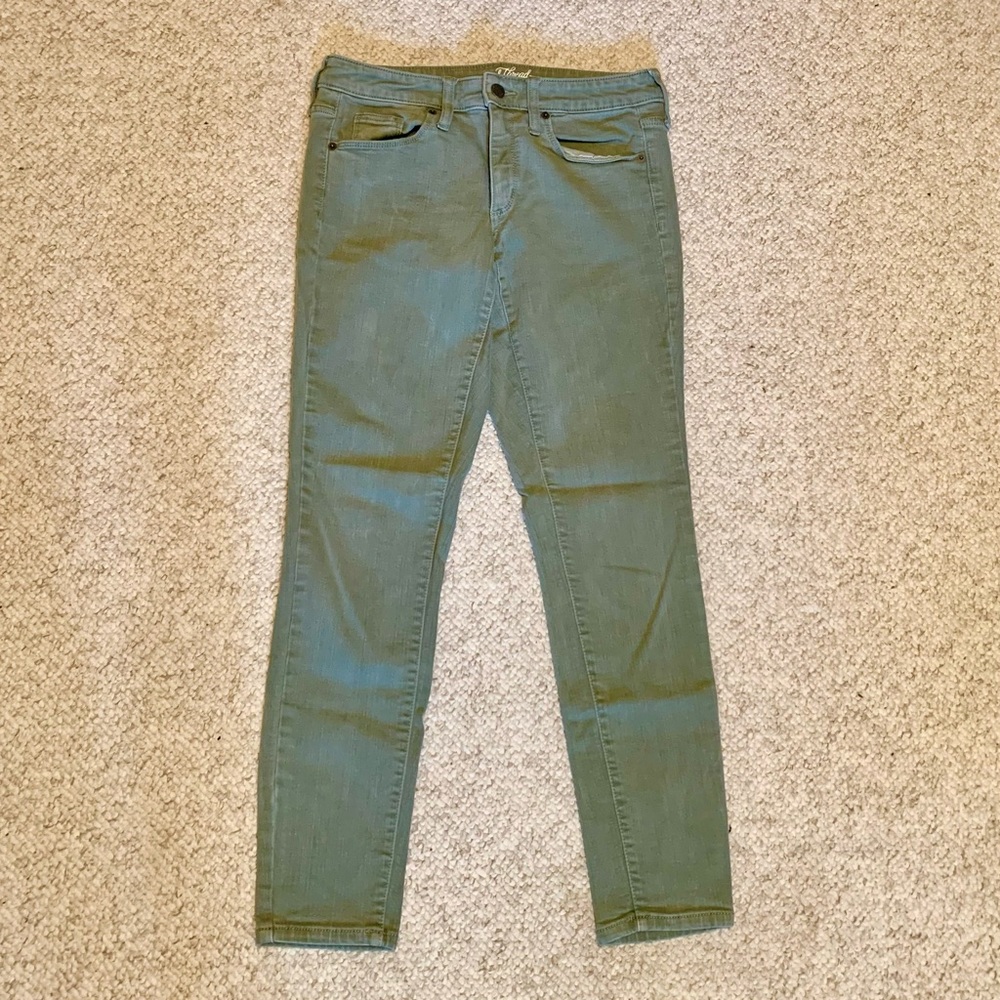 Sage Green Mid Rise Skinny Jeans